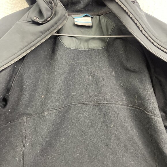 Columbia Omni Shield Softshell Jacket Wom M Black Full Zip Hooded Hike Read* - Picture 13 of 16